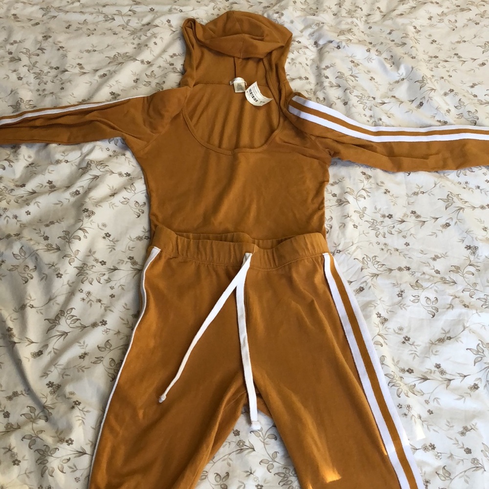 Mustard crop top and legging set